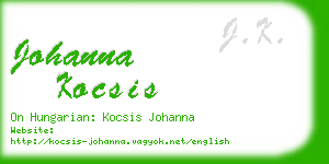 johanna kocsis business card